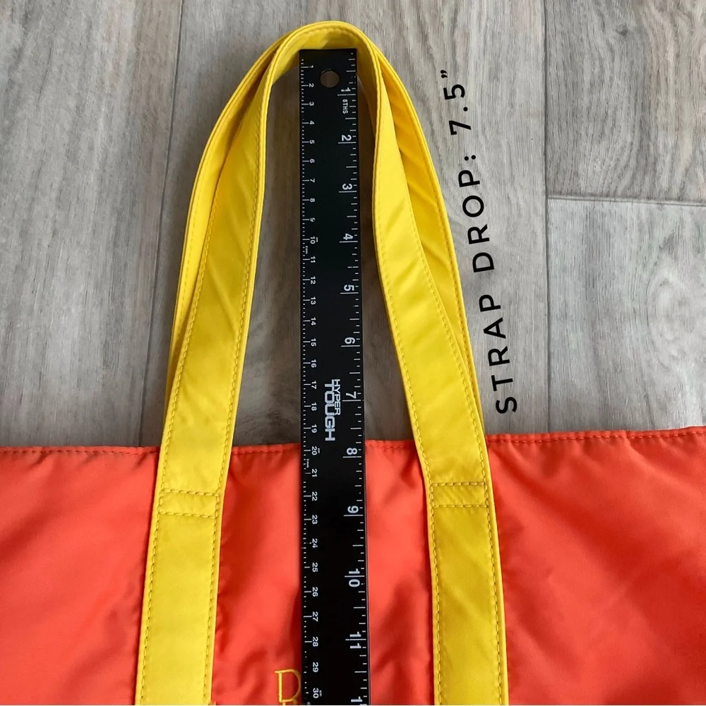 NWOT Ralph Lauren Tote Orange Yellow , Embroidered Logo